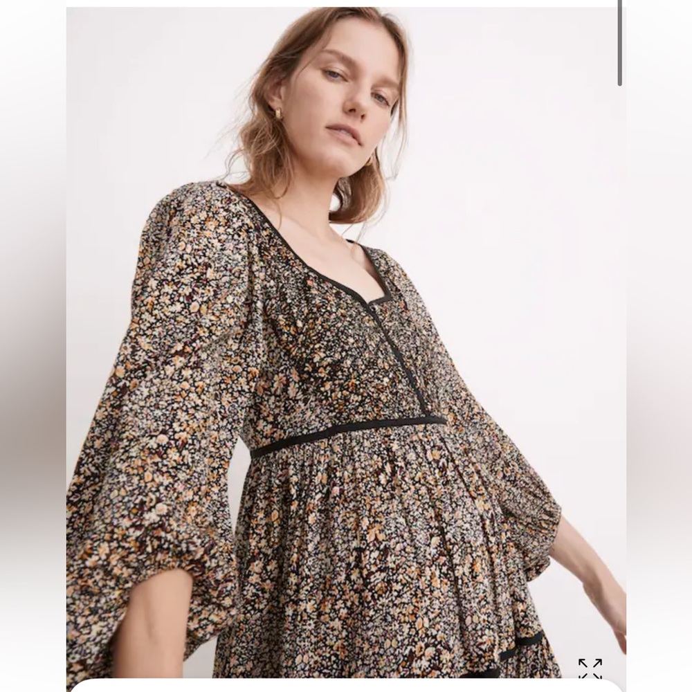Madewell Embroidered Tiered Midi Dress in Cottage Garden 4 - Picture 3 of 9